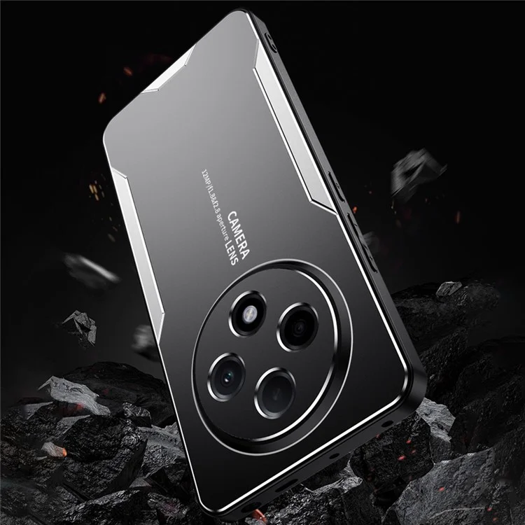 For Oppo Reno12 F 4G Phone Case Aluminium Alloy TPU PC Back Cover - Silver