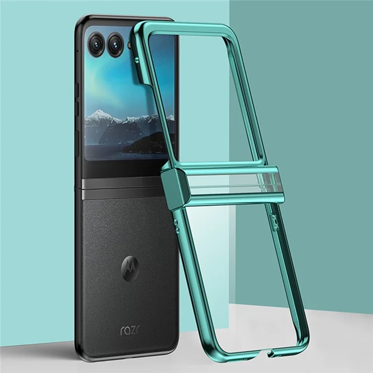 Para Motorola Razr 50 5G Case Electroplating PC Ultra Thin Phone Cover Hinge Protection - Verde