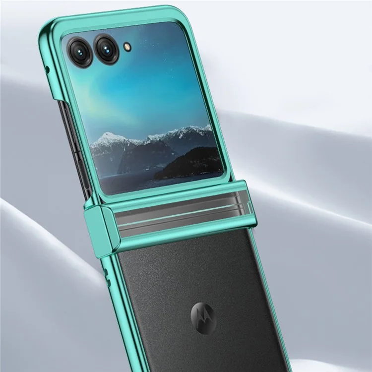 Para Motorola Razr 50 5G Case Electroplating PC Ultra Thin Phone Cover Hinge Protection - Verde