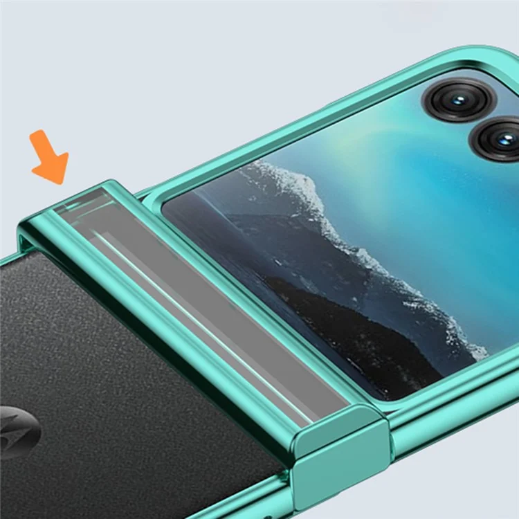 Para Motorola Razr 50 5G Case Electroplating PC Ultra Thin Phone Cover Hinge Protection - Verde