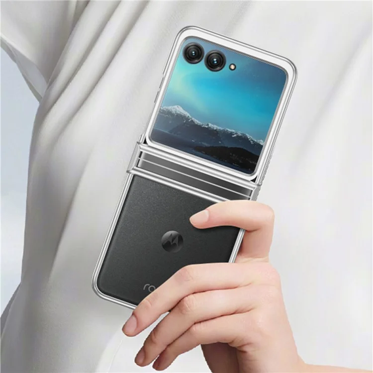 Para Motorola Razr 50 5G Case Electroplating PC Ultra Thin Phone Cover Hinge Protection - Verde
