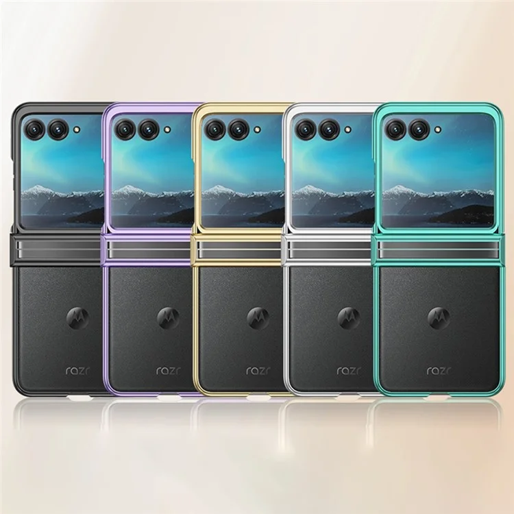 Para Motorola Razr 50 5G Case Electroplating PC Ultra Thin Phone Cover Hinge Protection - Verde