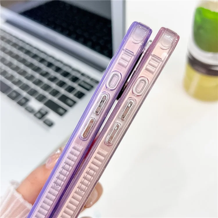 For iPhone 16 Pro Max Case IMD Textured PC+TPU Phone Cover with Glitter Ring Lens Protector - Shell Pattern / Purple