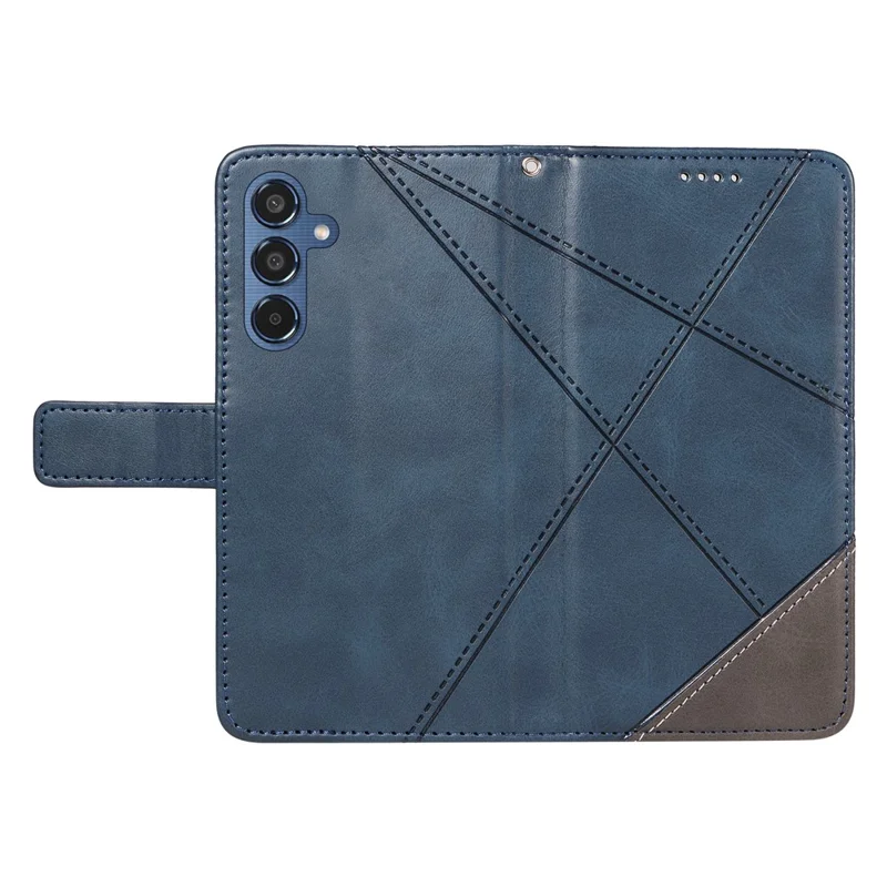 Custodia per Samsung Galaxy M35 5G, con supporto pieghevole, in pelle con motivo geometrico, cover per telefono - Blu