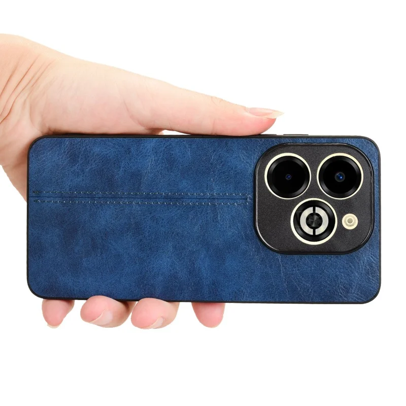 For Infinix Smart 8 Plus / 8 Pro 4G Case Stitching Line PU Leather+PC+TPU Phone Cover - Black