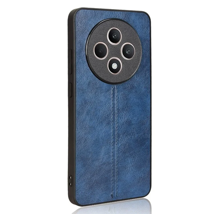 Pour Oppo Reno12 F 4G Étui de téléphone portable Ligne de surpiqûre Cuir PU+PC+TPU Anti-Drop Cover - Bleu