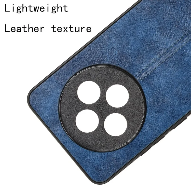 Pour Oppo Reno12 F 4G Étui de téléphone portable Ligne de surpiqûre Cuir PU+PC+TPU Anti-Drop Cover - Bleu