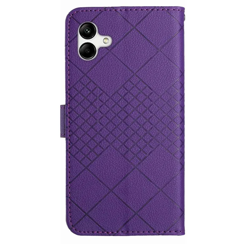 HT06 For Samsung Galaxy A06 4G Case PU Leather Wallet Flip Folio Phone Cover - Dark Purple