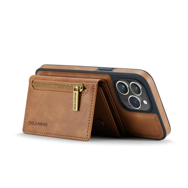 DG.MING M5 Series Per custodia iPhone 16 Pro Custodia magnetica removibile in pelle con slot per carte - Marrone
