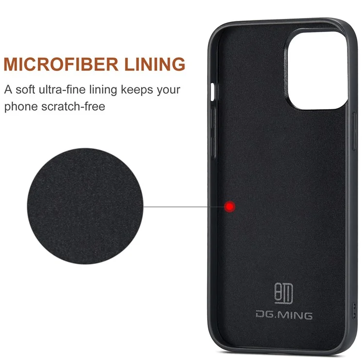 DG.MING M2 Series for iPhone 16 Pro Case PU+PC+TPU Phone Cover Detachable Wallet - Green