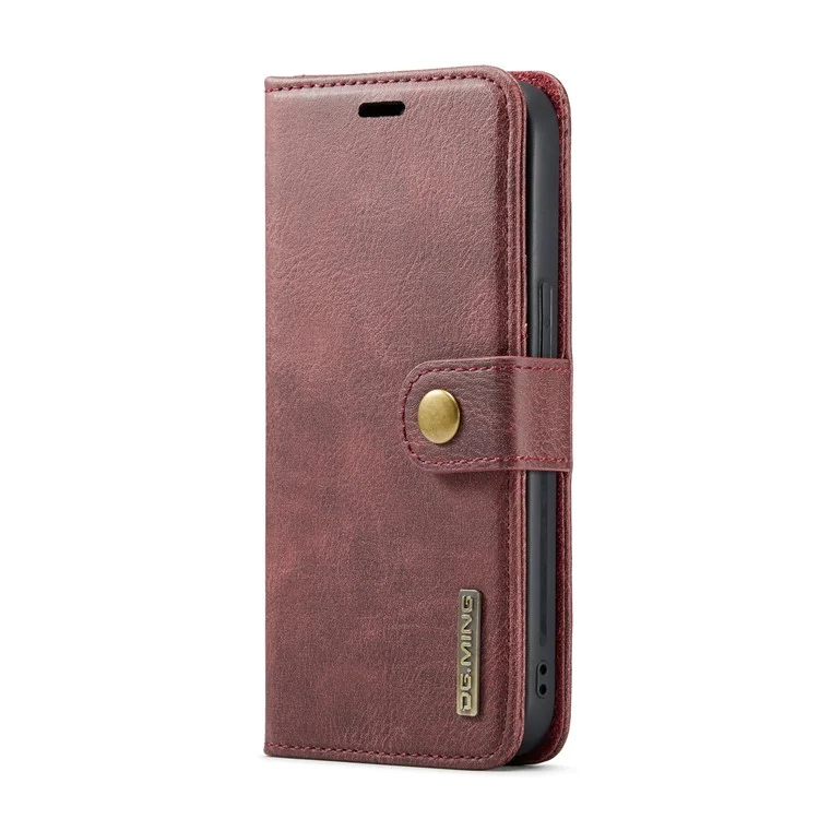DG.MING per iPhone 16 Pro Max Custodia Staccabile in Pelle Divisibile - Rosso