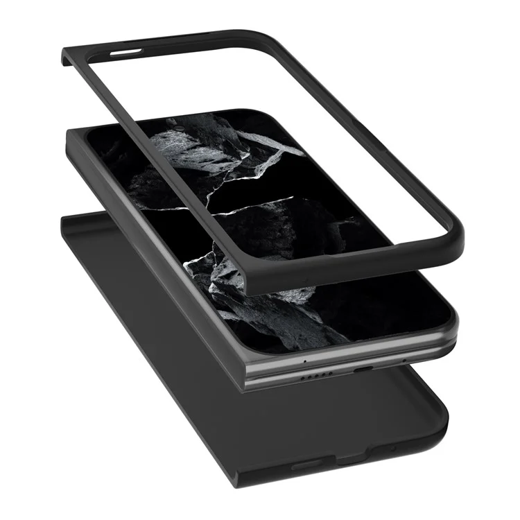 Para Google Pixel 9 Pro Fold 5G Case Padrão Leopardo PU+PC Capa de Telefone - Prata