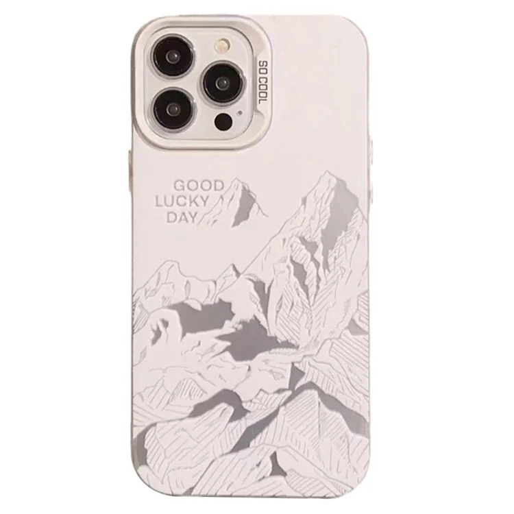 For iPhone 15 Pro Max Case Mountain Pattern PC Phone Protective Cover - Snow Mountain Top