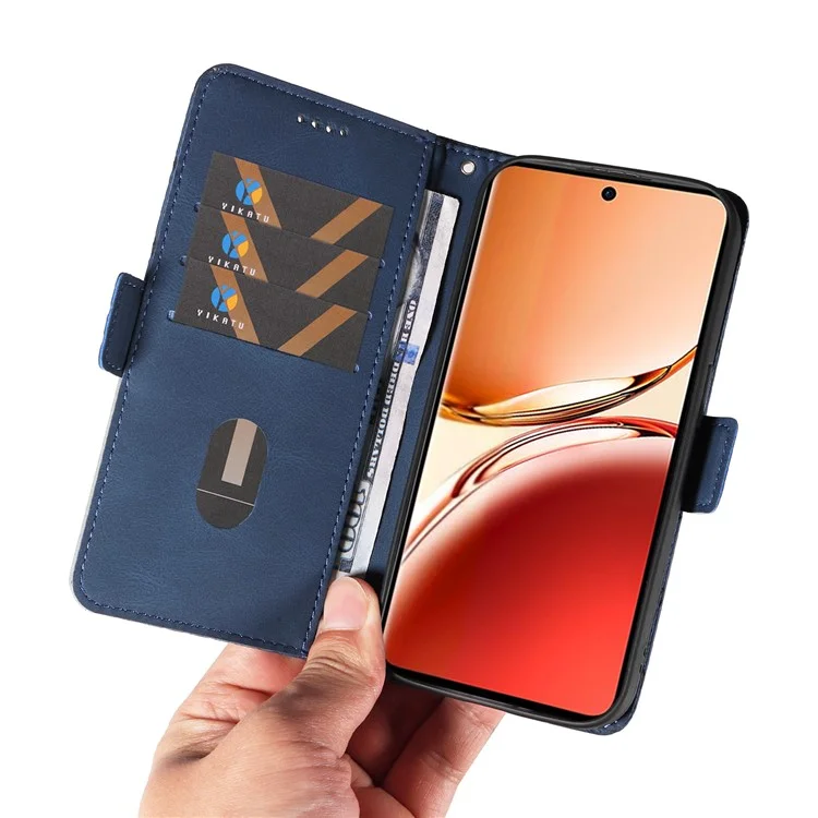 Pour Oppo Reno12 F 4G Étui Impression Rhombus Cuir Housse de téléphone avec Porte-Cartes - Bleu