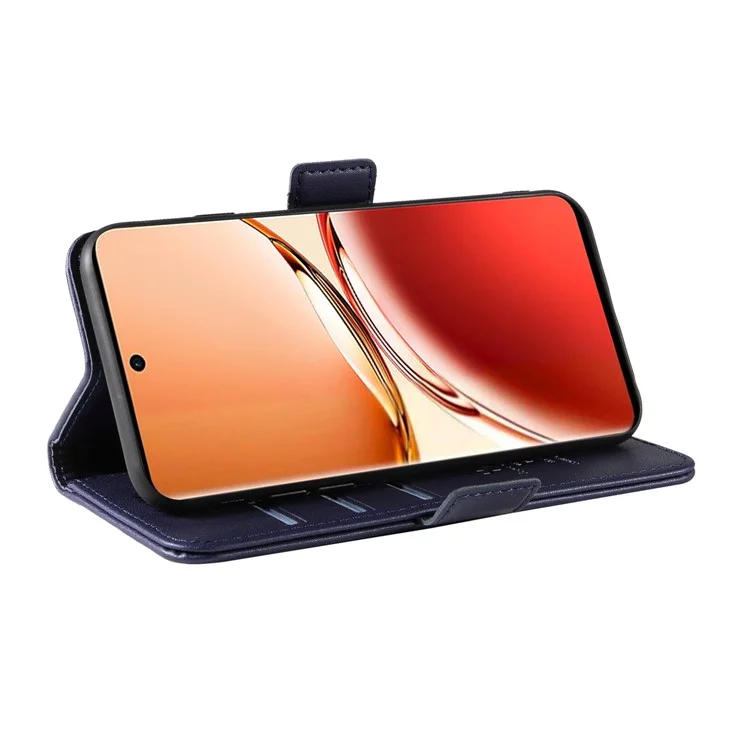 YIKATU YK-003 pour Oppo Reno12 F 4G Étui Portefeuille en Cuir Coque de Téléphone Magnétique - Saphir