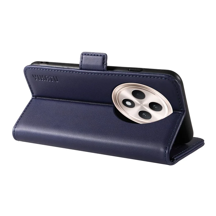 YIKATU YK-003 pour Oppo Reno12 F 4G Étui Portefeuille en Cuir Coque de Téléphone Magnétique - Saphir