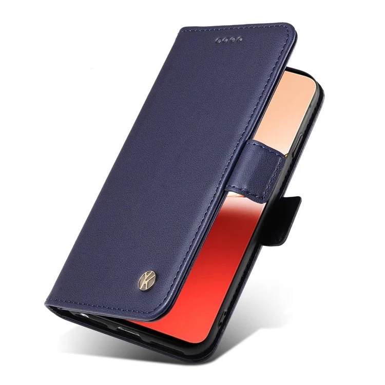 YIKATU YK-003 pour Oppo Reno12 F 4G Étui Portefeuille en Cuir Coque de Téléphone Magnétique - Saphir