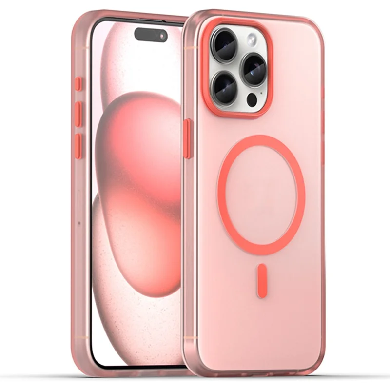 WANLONFENG LK1 Series for iPhone 13 Pro Magnetic Case TPU+PC Cover with Tempered Glass Screen Film - Red