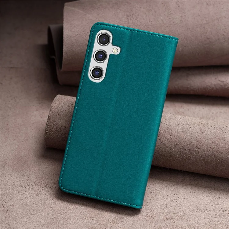 BINFEN COLOR BF18 For Samsung Galaxy A16 5G / A16 4G Funda de Teléfono de Cuero con 3 Ranuras para Tarjetas - Verde