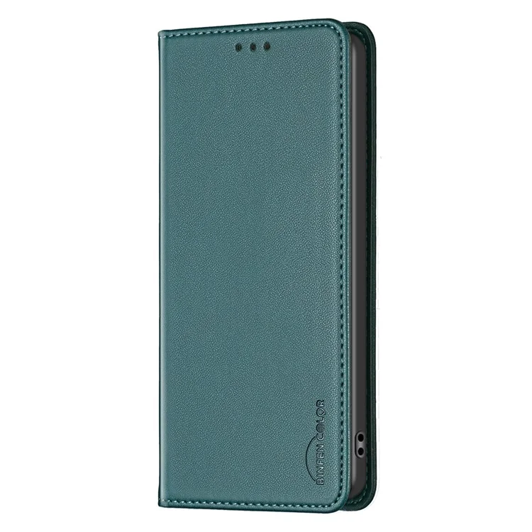 BINFEN COLOR BF18 For Samsung Galaxy A16 5G / A16 4G Funda de Teléfono de Cuero con 3 Ranuras para Tarjetas - Verde