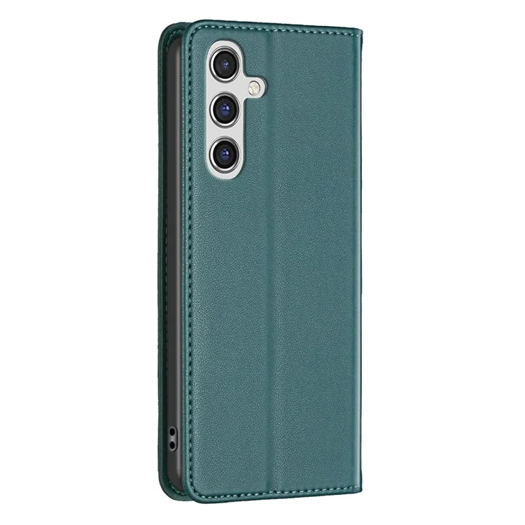 BINFEN COLOR BF18 For Samsung Galaxy A16 5G / A16 4G Funda de Teléfono de Cuero con 3 Ranuras para Tarjetas - Verde
