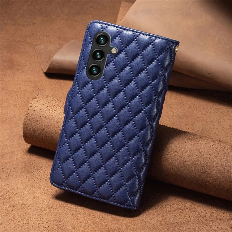 BINFEN COLOR BF Style-15 para Samsung Galaxy A16 5G / A16 4G Funda de Cuero con Cremallera y Bolsillo - Azul