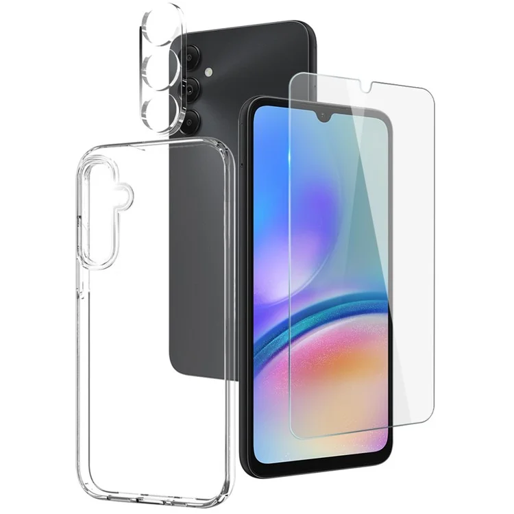 NORTHJO For Samsung Galaxy A05s 4G TPU Phone Case Set with Front Screen Protector and Lens Film