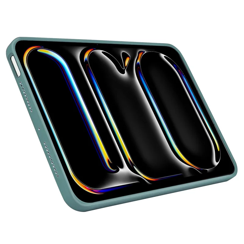 For iPad Pro 13 (2025) / 13 (2024) Liquid Silicone Case Scratch-Resistant Protective Tablet Shell - Dark Green