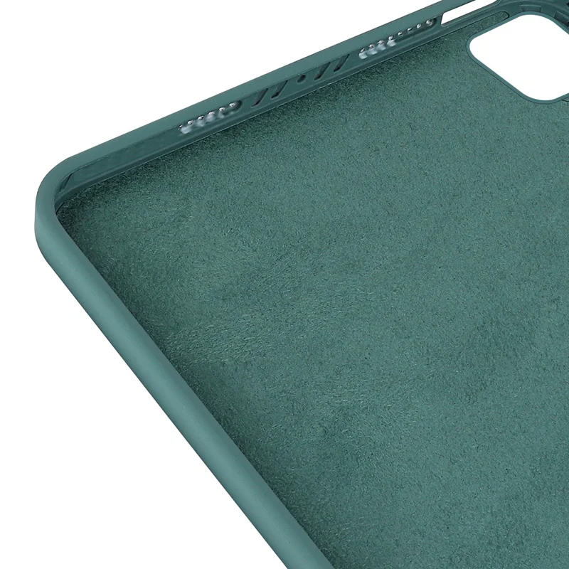 For iPad Pro 13 (2025) / 13 (2024) Liquid Silicone Case Scratch-Resistant Protective Tablet Shell - Dark Green