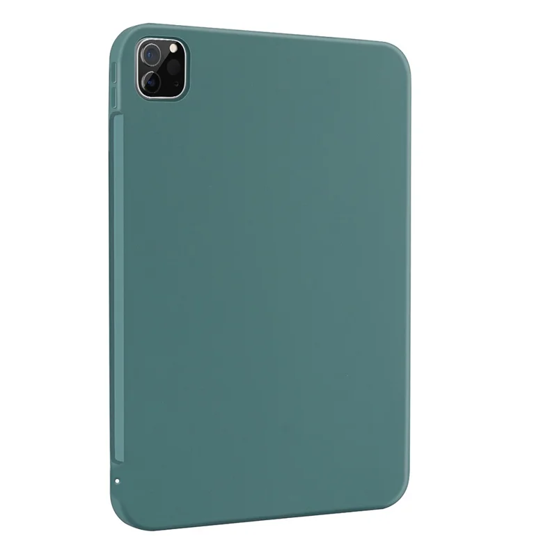 For iPad Pro 11 (2024) Case Anti-Drop Protective Liquid Silicone Tablet Cover - Dark Green