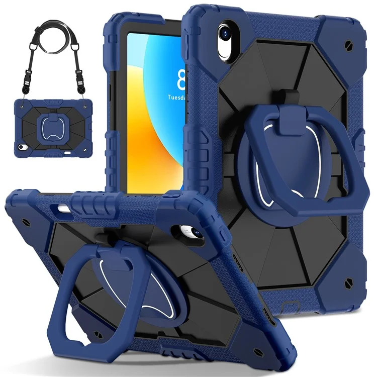 Pour Huawei MatePad Air 11.5 pouces (2023) / MatePad 11.5 Étui de support Silicone+PC Housse de Tablette - Bleu Marine / Noir