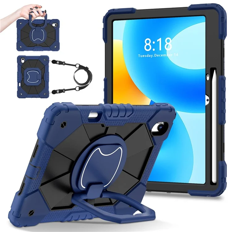 Pour Huawei MatePad Air 11.5 pouces (2023) / MatePad 11.5 Étui de support Silicone+PC Housse de Tablette - Bleu Marine / Noir