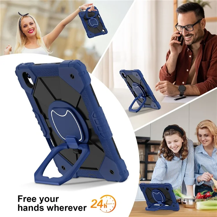 Pour Huawei MatePad Air 11.5 pouces (2023) / MatePad 11.5 Étui de support Silicone+PC Housse de Tablette - Bleu Marine / Noir