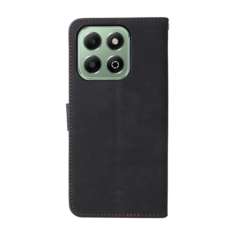 Pour Honor X6b 4G Étui Blocage RFID Portefeuille Support Téléphone Couverture en Cuir PU avec Sangle - Noir