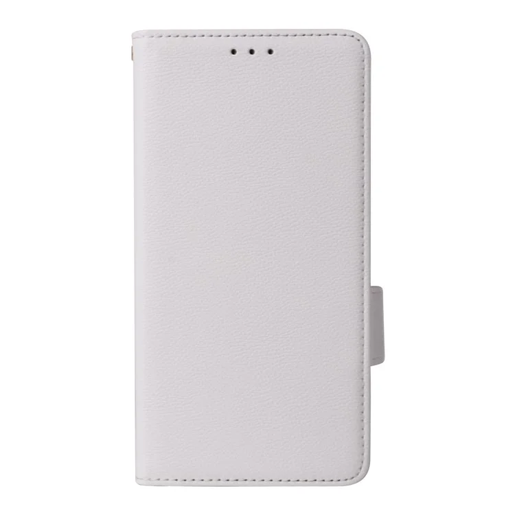 For Honor X6b 4G Téléphone Portable Support de Téléphone Étui en Cuir PU Texture Litchi - Blanc