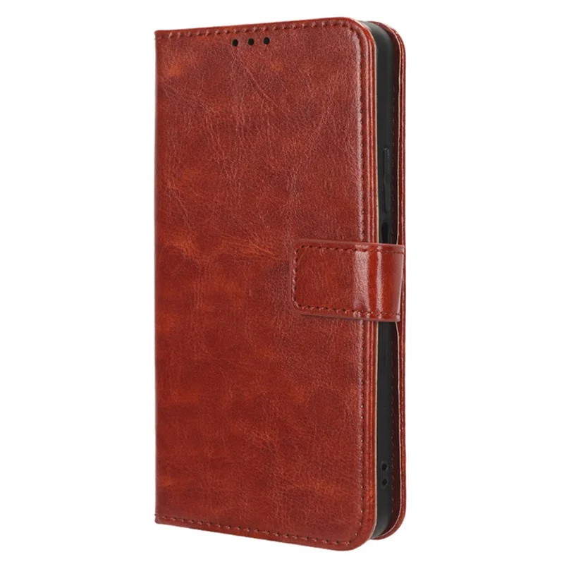 For Xiaomi Redmi K70 Ultra Phone Stand Case Crazy Horse Texture PU Leather Cover Wallet - Brown
