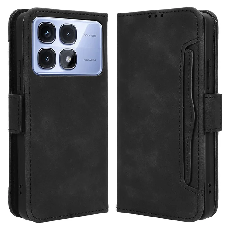 For Xiaomi Redmi K70 Ultra Wholesale Phone Stand Case PU Leather Cover Wallet - Black