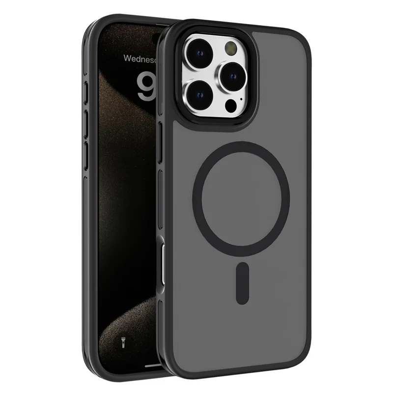 C1 Serie voor iPhone 15 Pro Max Hoesje Stootvast TPU+PC Telefoonhoes Compatibel met MagSafe - Zwart