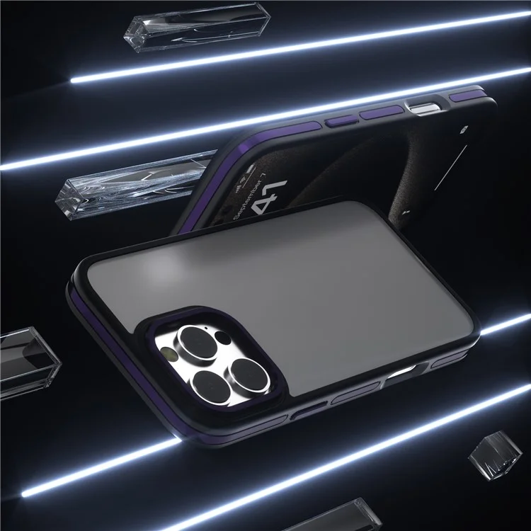 Capa C1 Series para iPhone 15 Pro Max - Toque Fosco TPU+PC Anti-Impressões Digitais - Preto