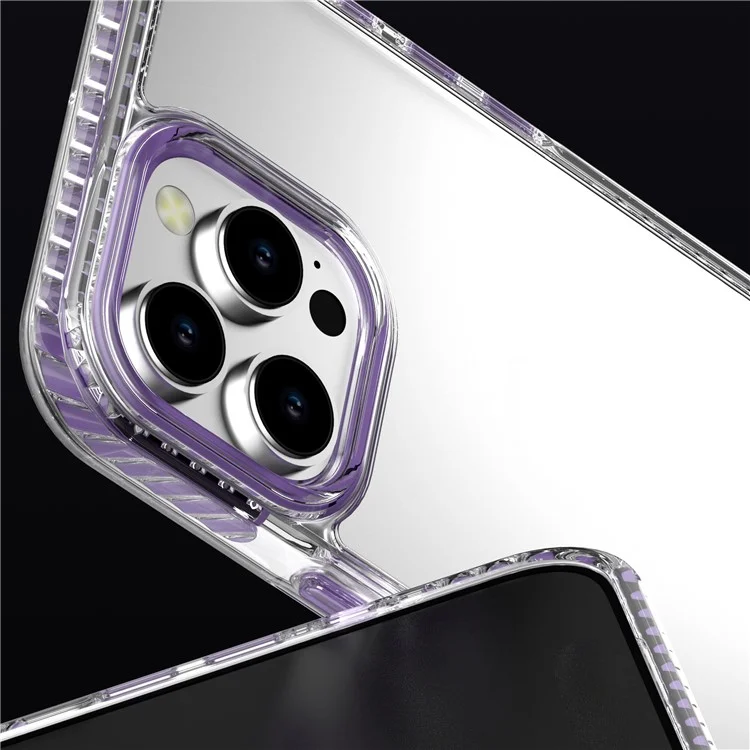 For iPhone 15 Pro Clear Phone Case PC+TPU Shell Anti-Scratch Phone Cover - Pink