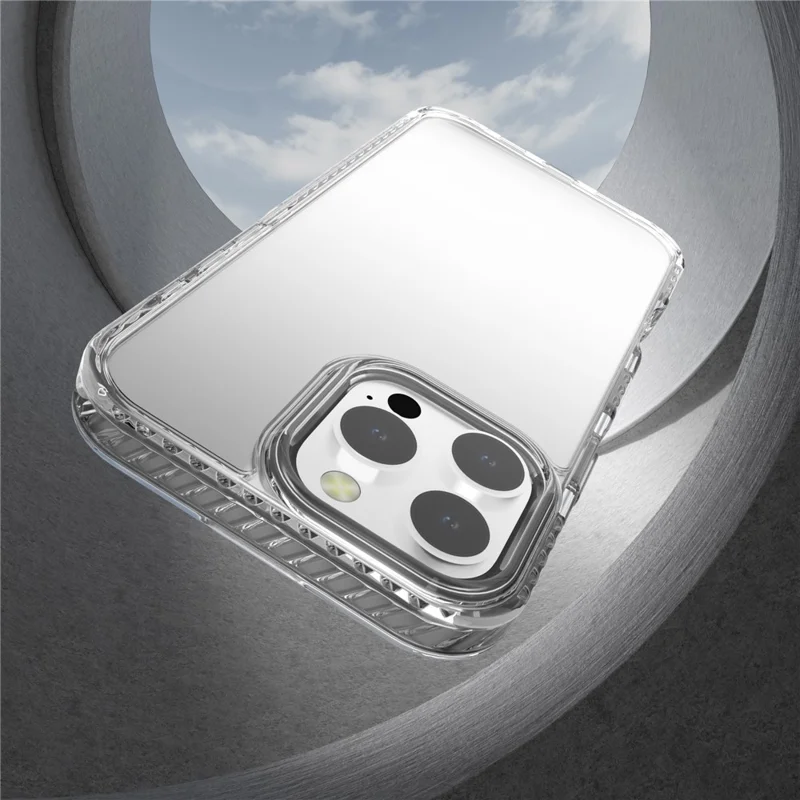 For iPhone 14 Pro Clear Phone Case PC+TPU Shell Anti-Scratch Phone Cover - Grey