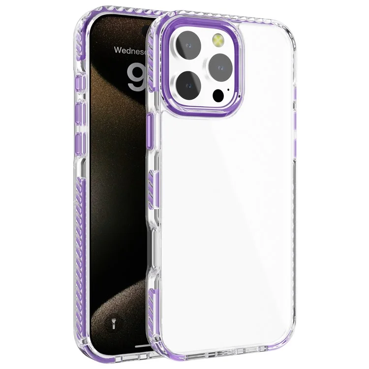 Für iPhone 13 Pro Klar Handyhülle PC+TPU Schale Anti-Kratzer Handyhülle - Lila
