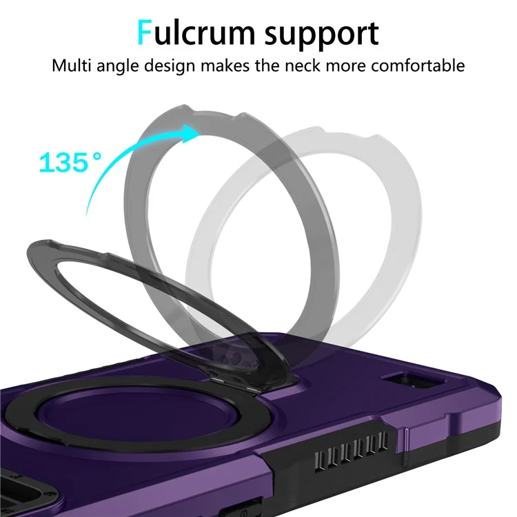 Per Realme C20 Case Ring Kickstand TPU+PC Protective Phone Cover - Viola Scuro