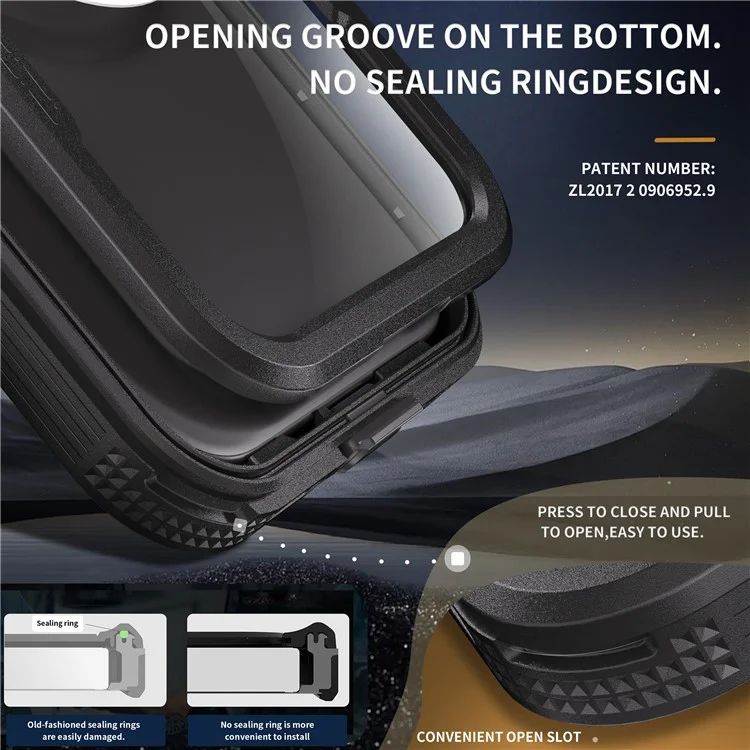 SHELLBOX Para iPhone 16 Pro IP68 Capa à Prova de Água Compatível com MagSafe Capa de Telefone Transparente - Preto