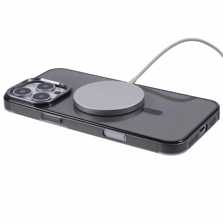 X-LEVEL Clear Series per iPhone 16 Pro Max Custodia Compatibile con MagSafe PC+Glass Cover per Telefono - Nero Trasparente
