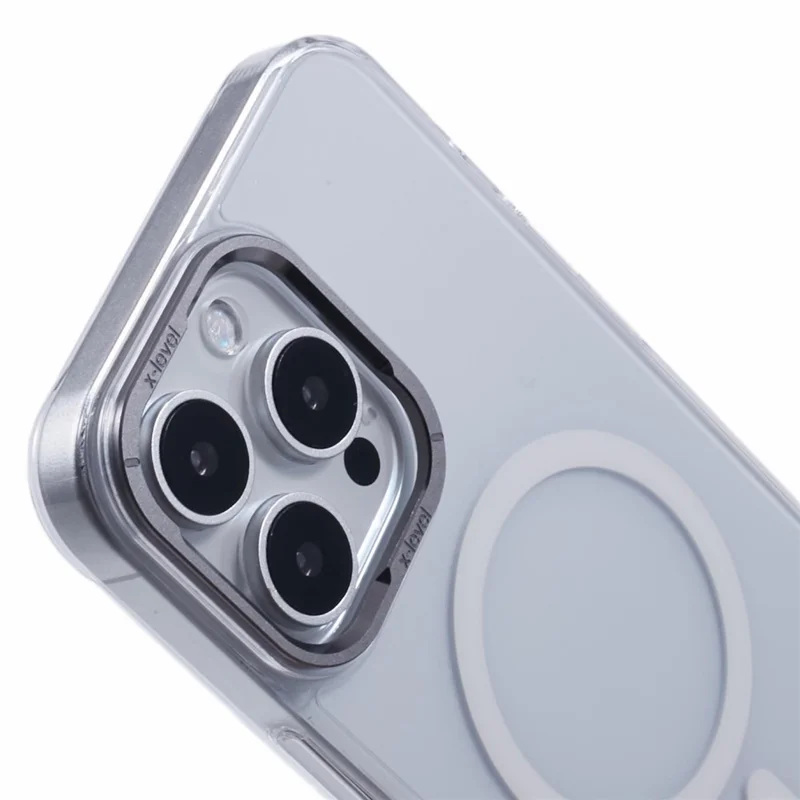 X-LEVEL Misty Series For iPhone 16 Pro Max Case Compatible with MagSafe PC+Glass Matte Phone Cover - Matte White