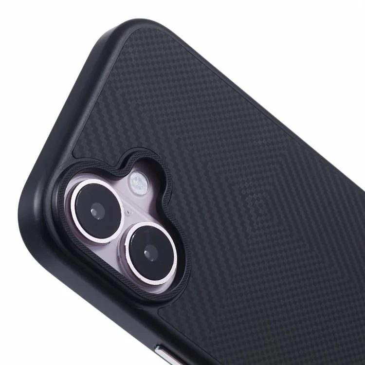 X-LEVEL Para iPhone 16 Caso Anti-Arranhões PC Hard Phone Cover Carbon Nano-Fiber Texture - Preto