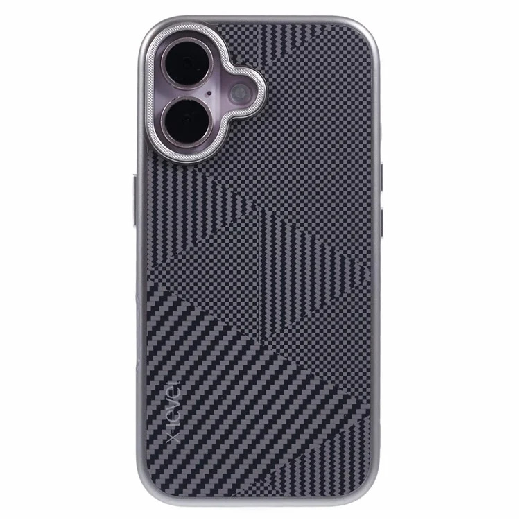 X-LEVEL Für iPhone 16 Hülle Rhombus Splicing Hard PC Stoßfest Handyhülle - Titanium Grey