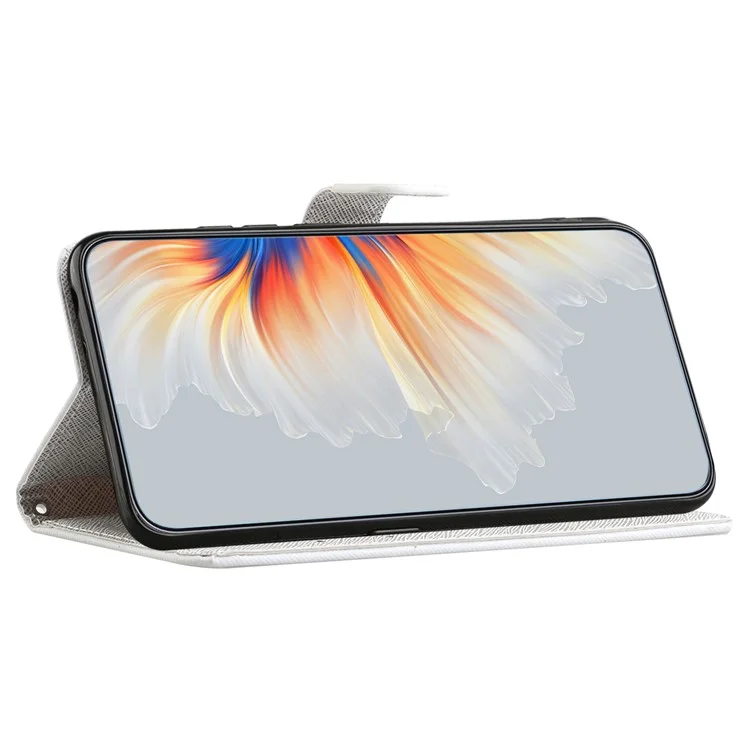 For Samsung Galaxy A16 5G / A16 4G Case Pattern Print PU Leather Wallet Phone Cover Cross Texture - Dragonfly