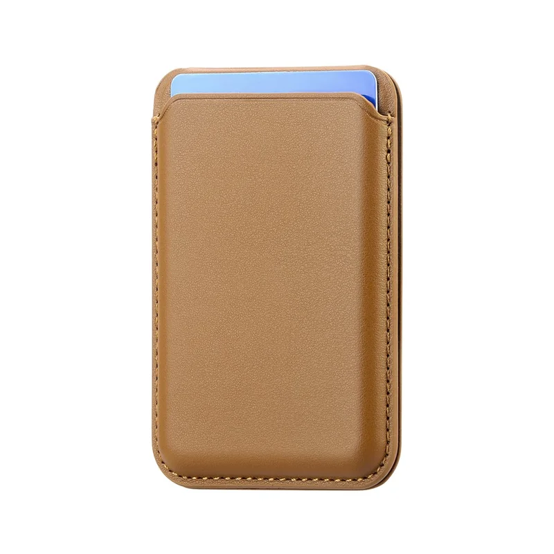 KB-63 Adhesive Phone Card Bag Wallet Kickstand Leather Phone Card Holder - Brown